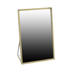 6 Inch Metal Frame Vanity Mirror, Small, Brown