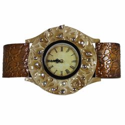 Wrist Look Metal Wall Clock,Brown