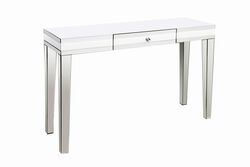 Mirrored Console Table With Single Center Drawer, Clear