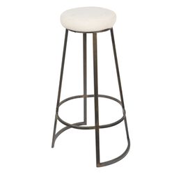 Metal Framed Backless Counter Stool With Polyester Seat, Black & White