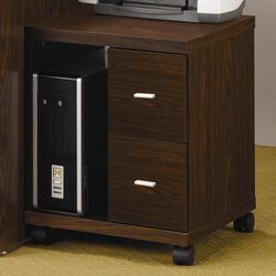 2-Drawers CPU Stand, Brown