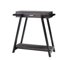 Wooden Console Table with Angled Leg Support and Drawer,Black and Gray
