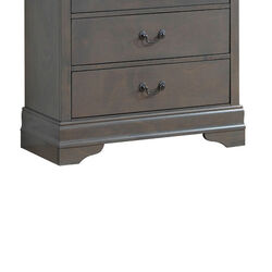Contemporary Style Wooden Chest With 5 Drawers, Gray