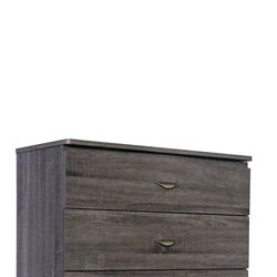 Capacious Gray Finish Chest With 5 Drawers On Metal Glides.