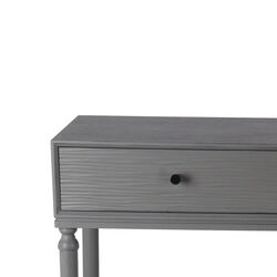2 Drawer Wooden Console Table with Turned Legs, Gray