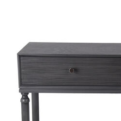 2 Drawer Wooden Console Table with Turned Legs, Dark Gray