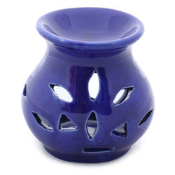 Benzara Ceramic Handmade Oil Diffuser/Warmer In Royal Blue