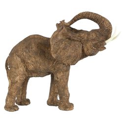 Polyresin Trumpeting Elephant Accent, Brown