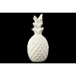 decorative Pineapple Figurine In Ceramic, Glossy White