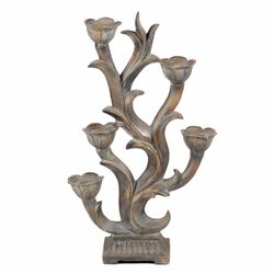 Tree Branch Shaped Polyresin Candle Holder, Gray