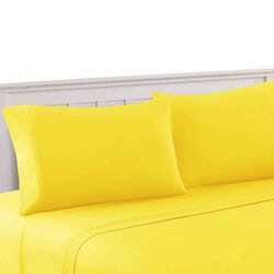 Bezons 3 Piece Twin Size Plain Sheet Set The Urban Port, Yellow