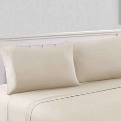 Bezons 4 Piece King Size Microfiber Sheet Set with 1800 Thread Count, Cream