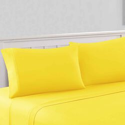 Bezons 4 Piece King Size Microfiber Sheet Set with 1800 Thread Count, Yellow