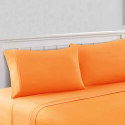 Bezons 4 Piece King Size Microfiber Sheet Set with 1800 Thread Count, Orange