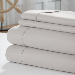 Como 4 Piece 1800 Thread Count California King Size Sheet Set The Urban Port, Silver