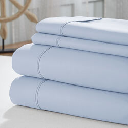 Como 4 Piece 1800 Thread Count California King Sheet Set The Urban Port, Light Blue