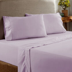Prato 4 Piece Queen Size Cotton Sheet Set with 400 Thread Count The Urban Port, Purple