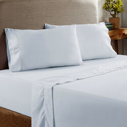 Prato 4 Piece Queen Size Cotton Sheet Set with 400 Thread Count The Urban Port, Blue