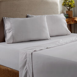 Prato 4 Piece Queen Size Cotton Sheet Set with 400 Thread Count The Urban Port, Gray