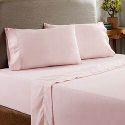 Prato 4 Piece King Size Cotton Sheet Set with 400 Thread Count The Urban Port, Pink