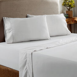 Prato 4 Piece King Size Cotton Sheet Set with 400 Thread Count The Urban Port, Silver