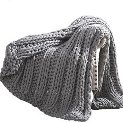 Dreux Acrylic Cable Knitted Chunky Throw The Urban Port, Gray
