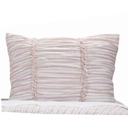 20 X 36 Polyester Filled Pillow Sham with Horizontal Ruffles, Offwhite