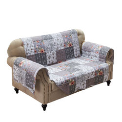 Reversible Polyester Loveseat Protector with Elastic Strap, Multicolor