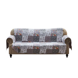 Reversible Polyester Sofa Protector with Elastic Strap, Multicolor