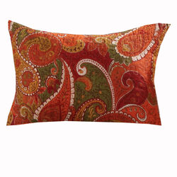 26 x 20 Polyester Standard Size Pillow Sham with Paisley Print, Cinnamon Red