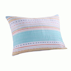 36 x 20 Inches King Size Pillow Sham with Stripe Print, Aqua Blue