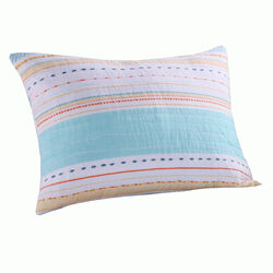 26 x 20 Inches Standard Size Pillow Sham with Stripe Print, Aqua Blue