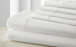 Tours 6 Piece Cotton King Size Sheet Set with Double Hem The Urban Port, White