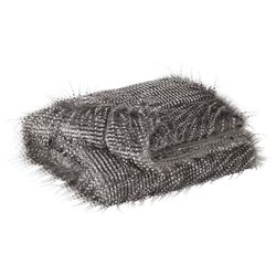 60 x 50 Polyester Throw with Faux Fur Embellishment, Set of 3, Gray