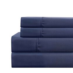 Lanester 3 Piece Polyester Twin Size Sheet Set The Urban Port, Navy Blue