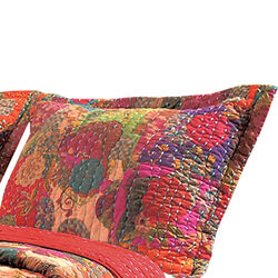 Tisa 3 Piece Reversible King Quilt Set with Floral and Fruit Pattern, Multicolor