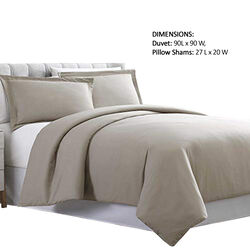 Horten 3 Piece Full Size Microfiber Duvet Set The Urban Port, Taupe Gray
