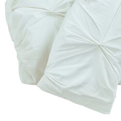 3 Piece Fabric King Comforter Set with Puffed Details, White