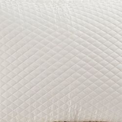 Fabric Upholstered 3 Piece King Quilt Set with Diamond Quilting, Ivory