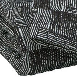 3 Piece Abstract Pattern Fabric Queen Quilt Set, Black
