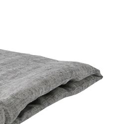 Fabric Throw with Fringe Details and Solid Pattern, Blue and Cream