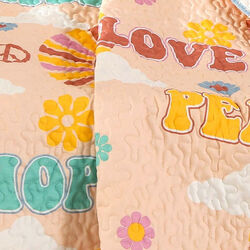 Dublin Rainbow and Cloud Print Microfiber Throw Blanket with Bound Edges, Beige