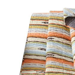 Neva Fabric Throw Blanket with Geometric Pattern, Multicolor