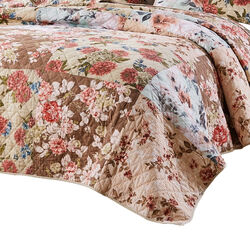 Rome 2 Piece Microfiber Reversible Floral Print Twin Quilt Set, Multicolor