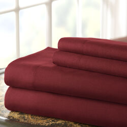 Lanester 4 Piece Deep Pocket King Size Microfiber Sheet Set The Urban Port, Red