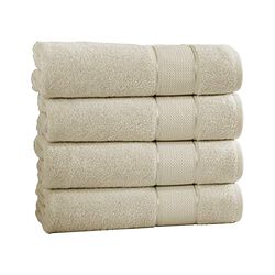 Bergamo 4 Piece Spun loft Bath Sheets with Twill Weaving The Urban Port, Cream