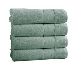 Bergamo 4 Piece Spun loft Bath Sheets with Twill Weaving The Urban Port, Green