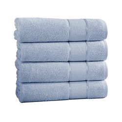 Bergamo 4 Piece Spun loft Bath Sheets with Twill Weaving The Urban Port, Blue
