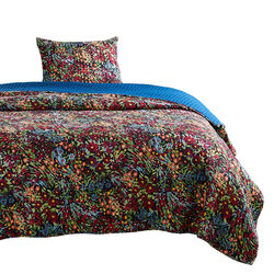 Irises 2 Piece Twin Quilt Set with Floral Print, Multicolor