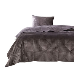 Bann 2 Piece Twin Quilt Set with Geometric Design, Gray